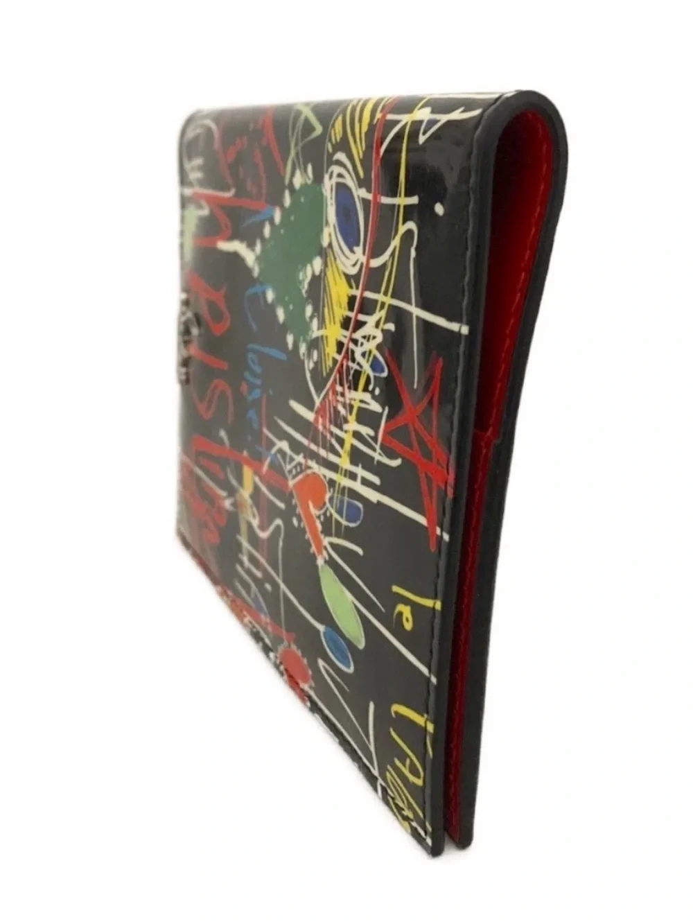✨🛍️ Christian Louboutin Loubitag Graffiti Patent Leather Passport Holder